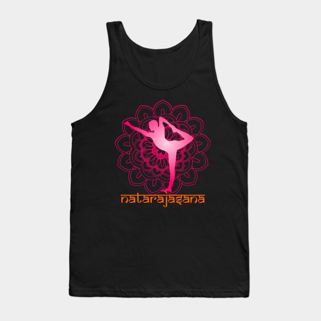 Natarajasana Yoga Pose Tank Top by Geoji 